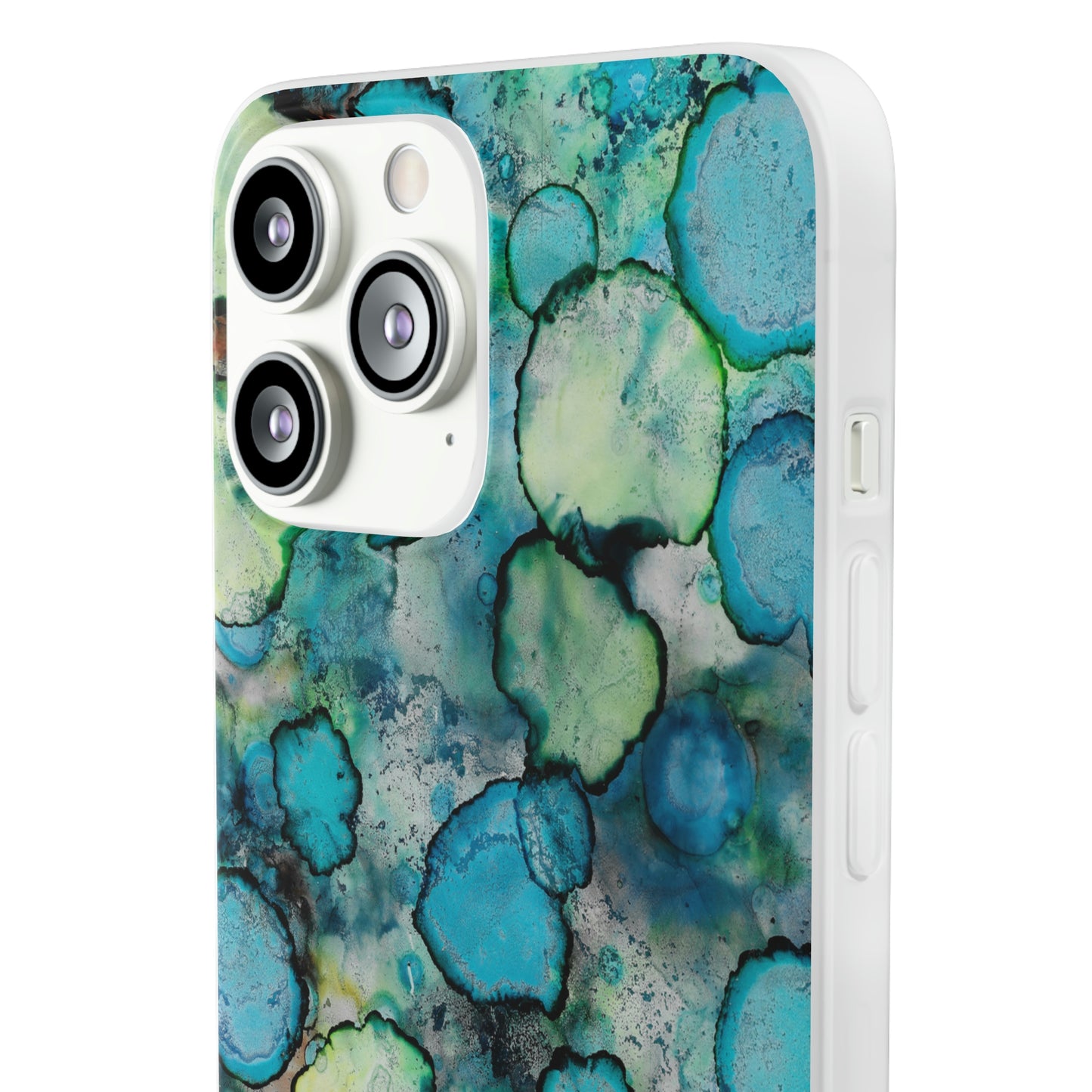 iPhone and Samsung Galaxy Flexi Phone Case Blue Bubbles - Alja Design