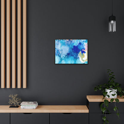 Blue Ice 3 Framed Canvas Print - Alja Design