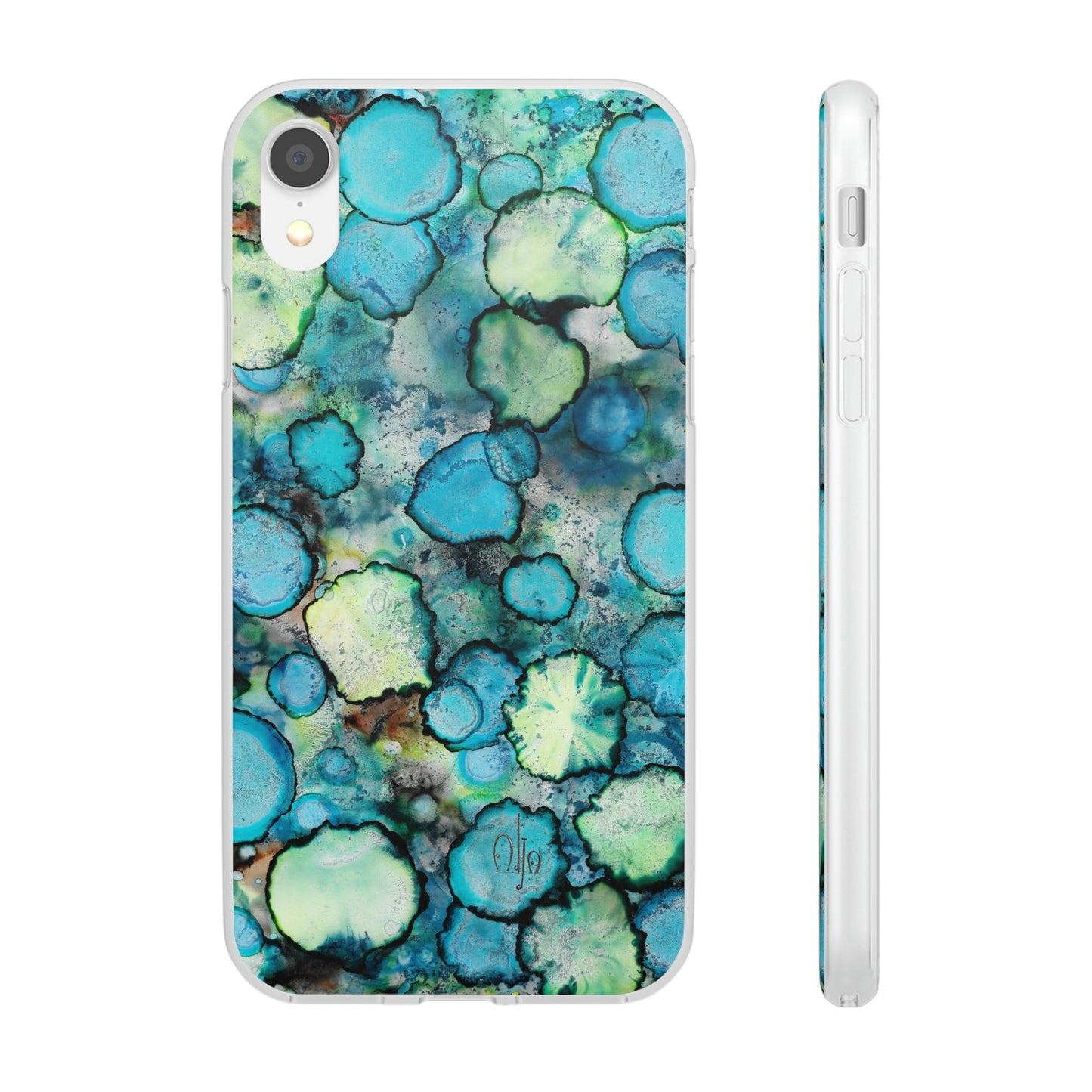 iPhone and Samsung Galaxy Flexi Phone Case Blue Bubbles - Alja Design