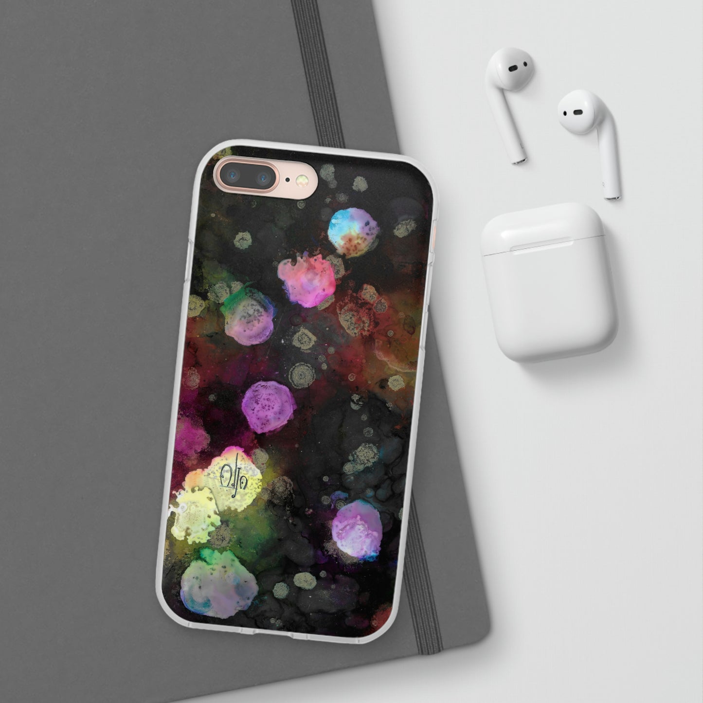 iPhone and Samsung Galaxy  Flexi Phone Case Black Space - Alja Design