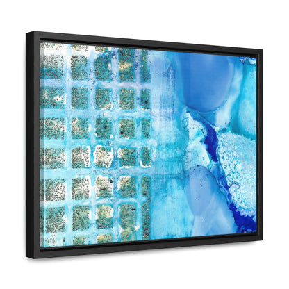 Blue Ice 14 Framed Canvas Print - Alja Design