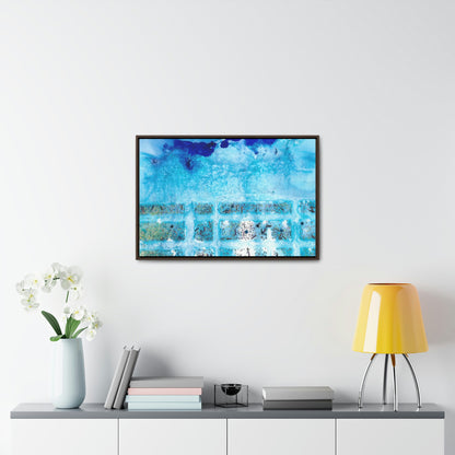 Blue Ice 8 Framed Canvas Print - Alja Design