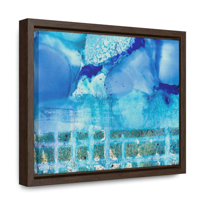 Blue Ice 1 Framed Canvas Print - Alja Design