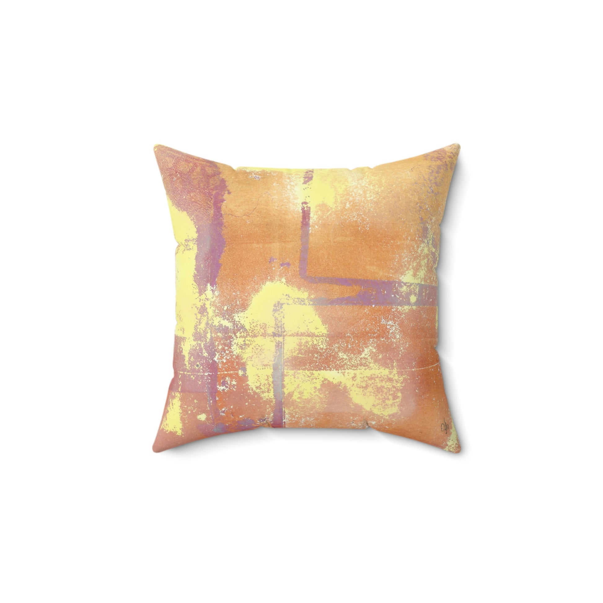 Passionate Orange Square Pillow - Alja Design