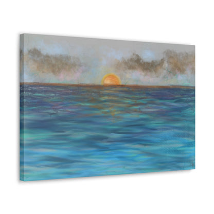 Blue Sunset Canvas Print - Alja Design