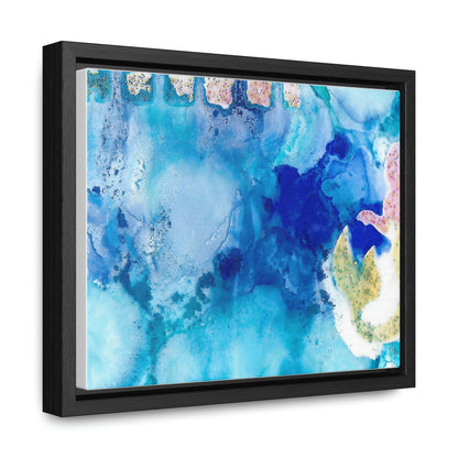 Blue Ice 3 Framed Canvas Print - Alja Design