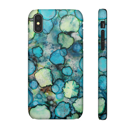 iPhone Samsung Galaxy Pixel5G Snap Case Phone Case Blue Bubbles