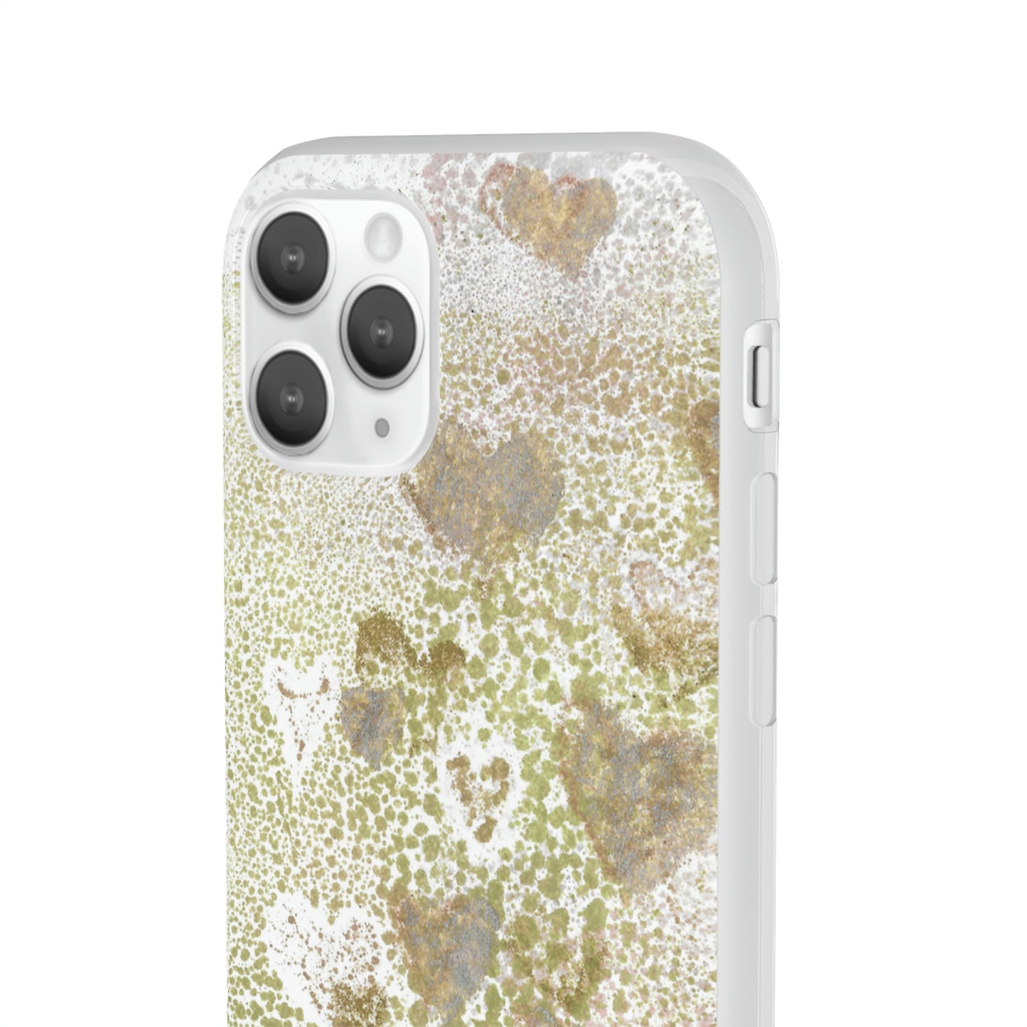 iPhone and Samsung Galaxy Flexi Phone Case Green Hearts - Alja Design