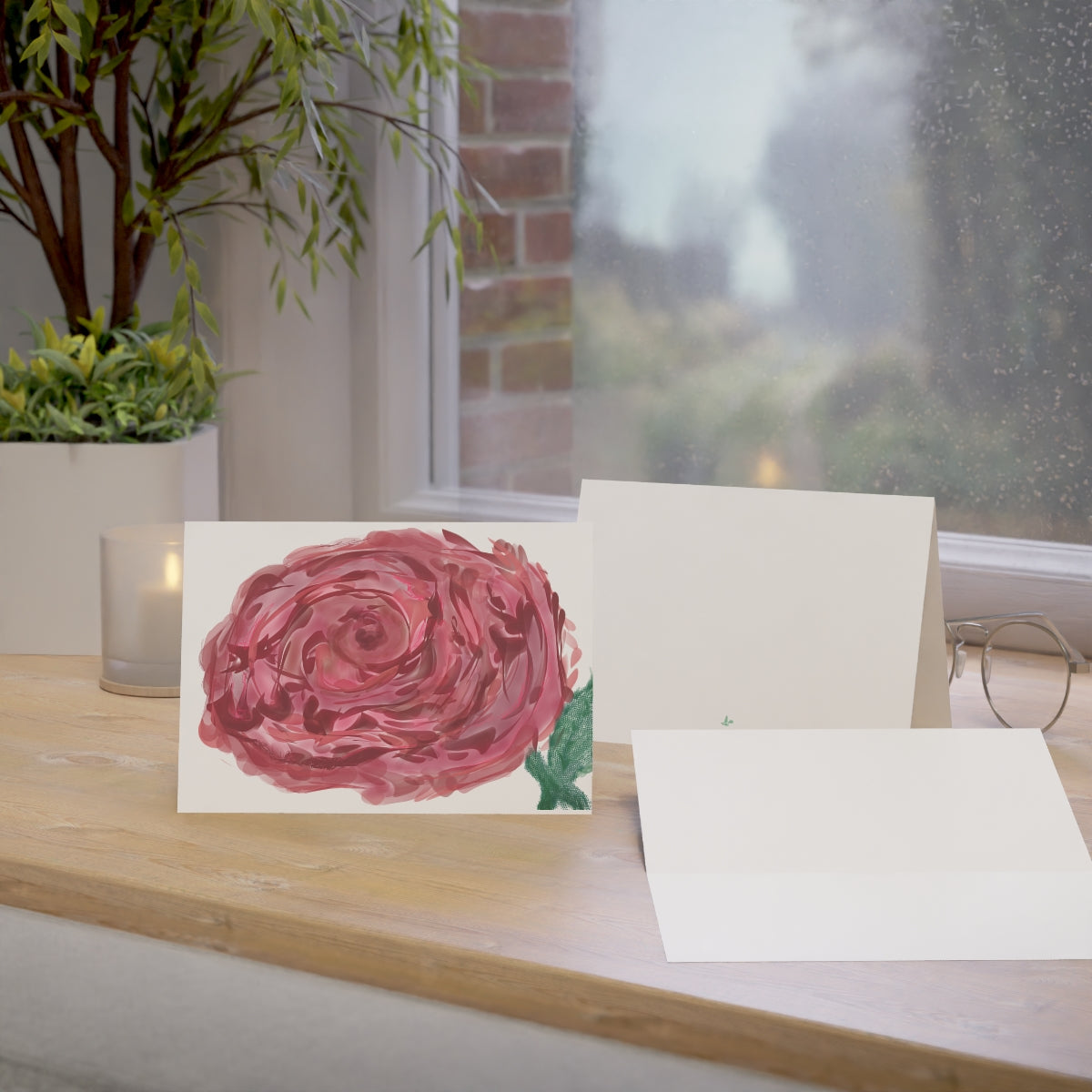 Rose Folded Greeting Card