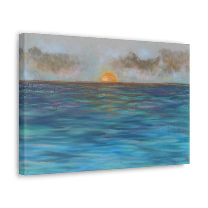 Blue Sunset Canvas Print - Alja Design