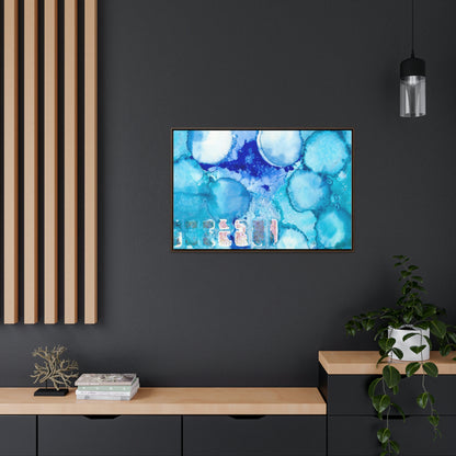 Blue Ice 5 Framed Canvas Print - Alja Design