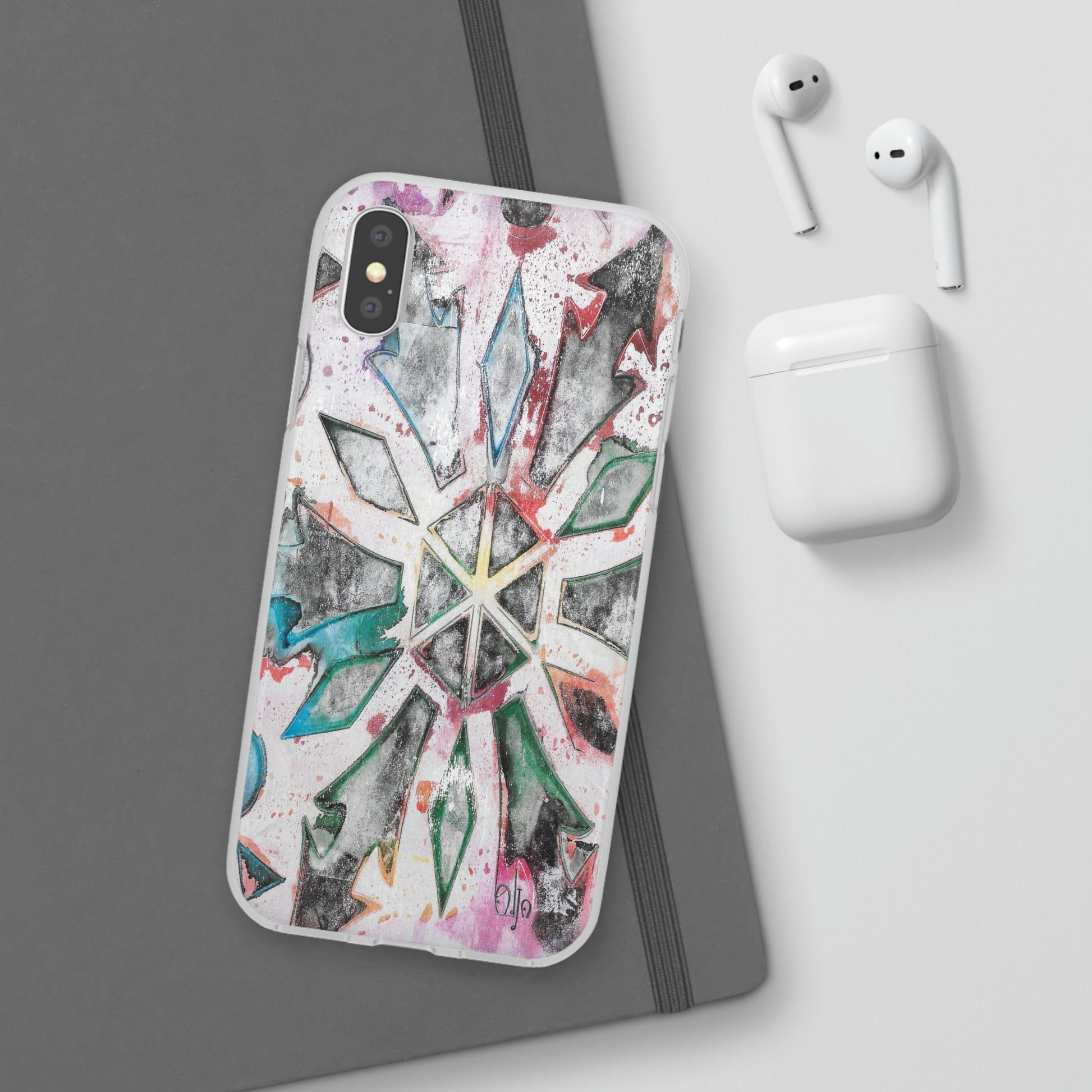 iPhone and Samsung Galaxy Flexi Phone Case Green Ice - Alja Design