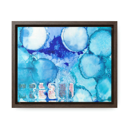 Blue Ice 5 Framed Canvas Print - Alja Design