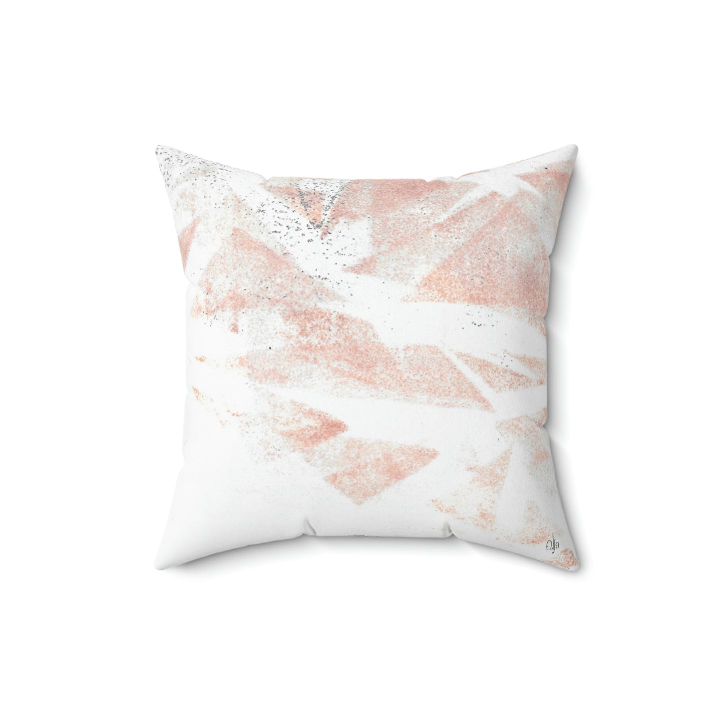 Pink Triangles Square Pillow - Alja Design