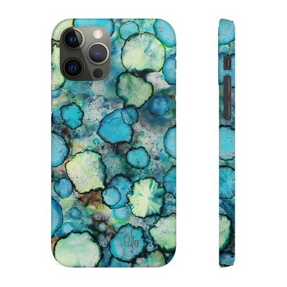 iPhone Samsung Galaxy Pixel5G Snap Case Phone Case Blue Bubbles