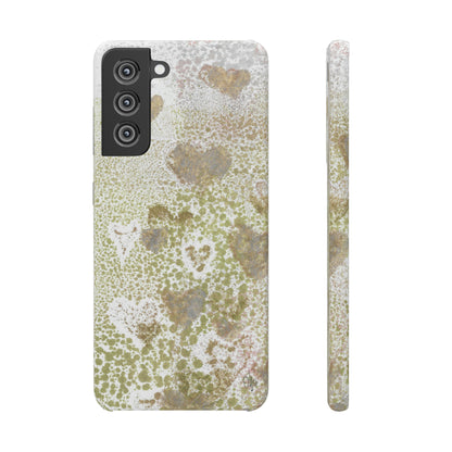 iPhone Samsung Galaxy Pixel5G Snap Case Phone Case Green Hearts