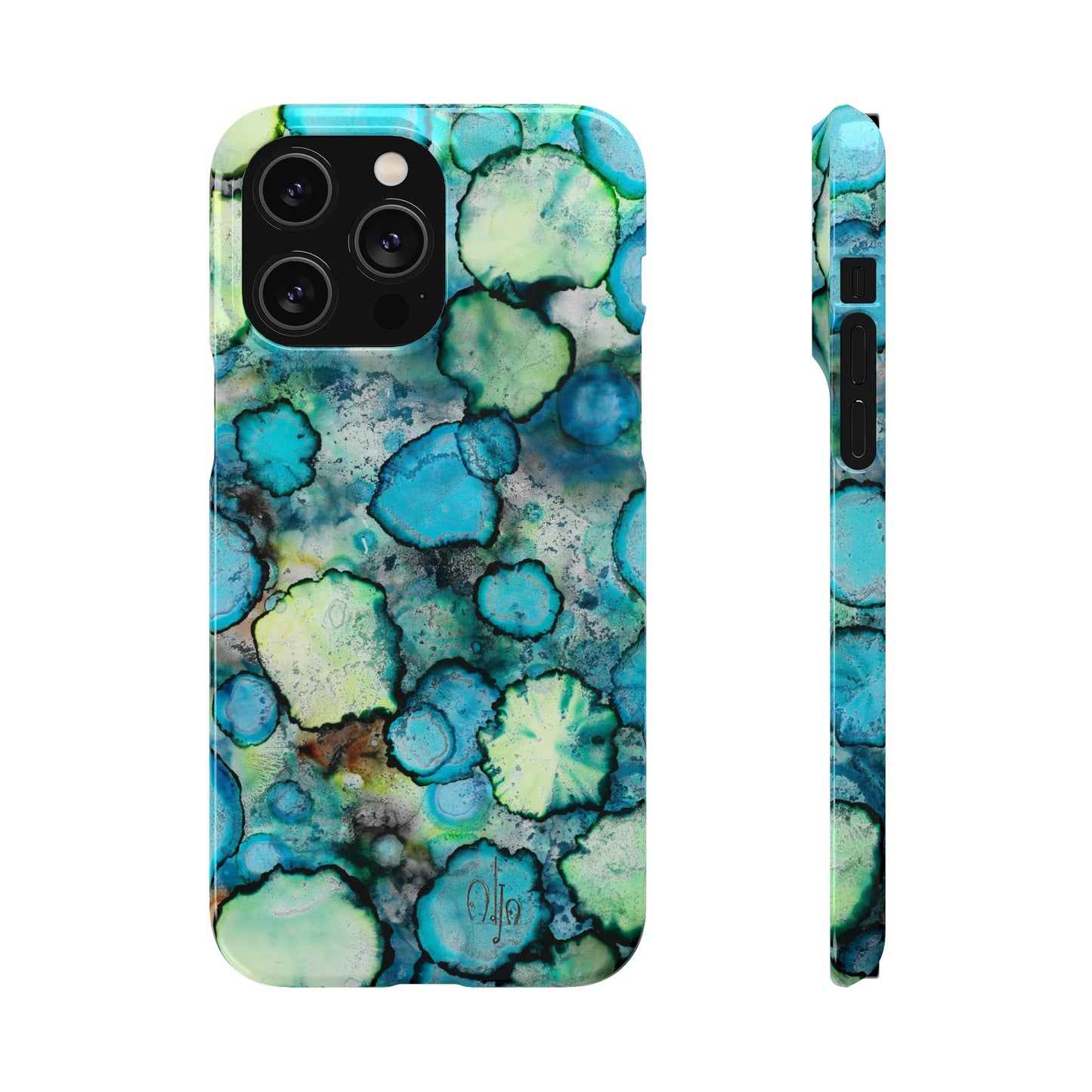 iPhone Samsung Galaxy Pixel5G Snap Case Phone Case Blue Bubbles