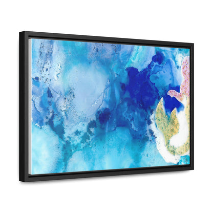 Blue Ice 3 Framed Canvas Print - Alja Design