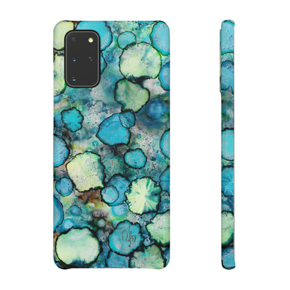 iPhone Samsung Galaxy Pixel5G Snap Case Phone Case Blue Bubbles