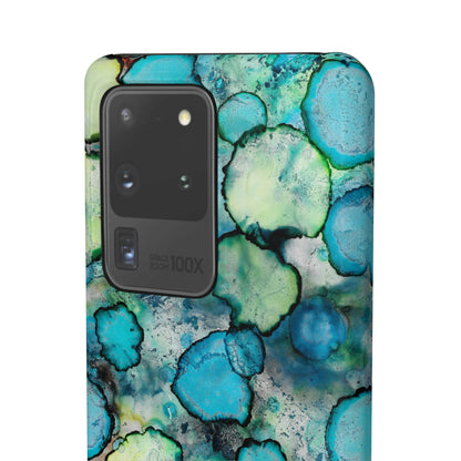 iPhone Samsung Galaxy Pixel5G Snap Case Phone Case Blue Bubbles