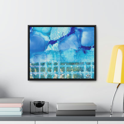 Blue Ice 1 Framed Canvas Print - Alja Design