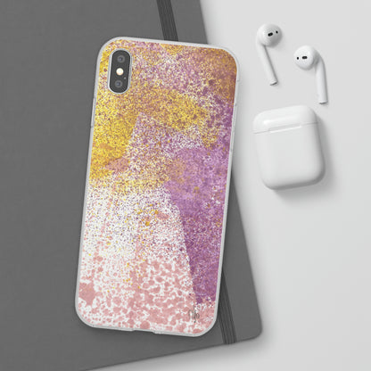 iPhone and Samsung Galaxy Flexi Phone Case Purple Blocks - Alja Design