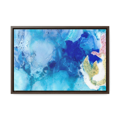 Blue Ice 3 Framed Canvas Print - Alja Design