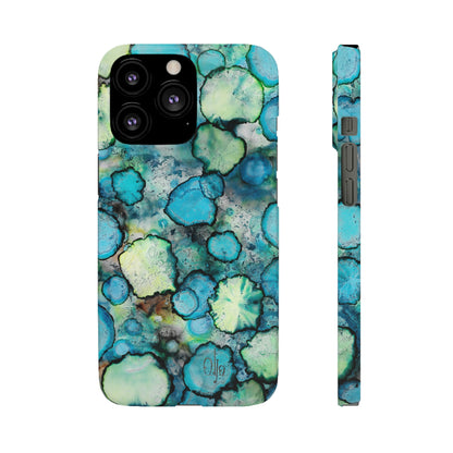 iPhone Samsung Galaxy Pixel5G Snap Case Phone Case Blue Bubbles