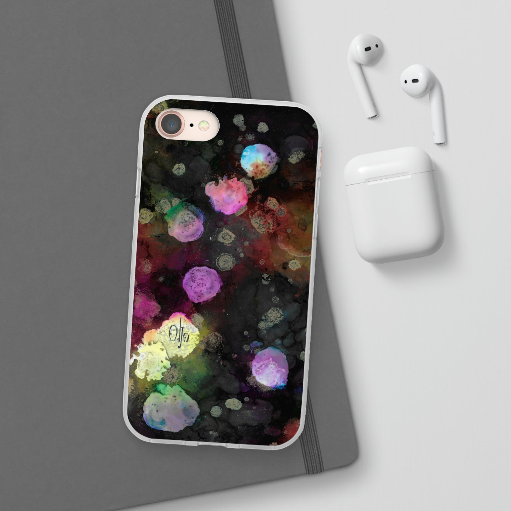 iPhone and Samsung Galaxy  Flexi Phone Case Black Space - Alja Design