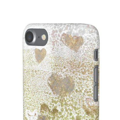 iPhone Samsung Galaxy Pixel5G Snap Case Phone Case Green Hearts