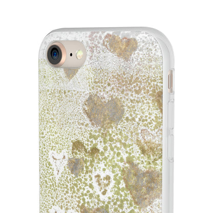 iPhone and Samsung Galaxy Flexi Phone Case Green Hearts - Alja Design