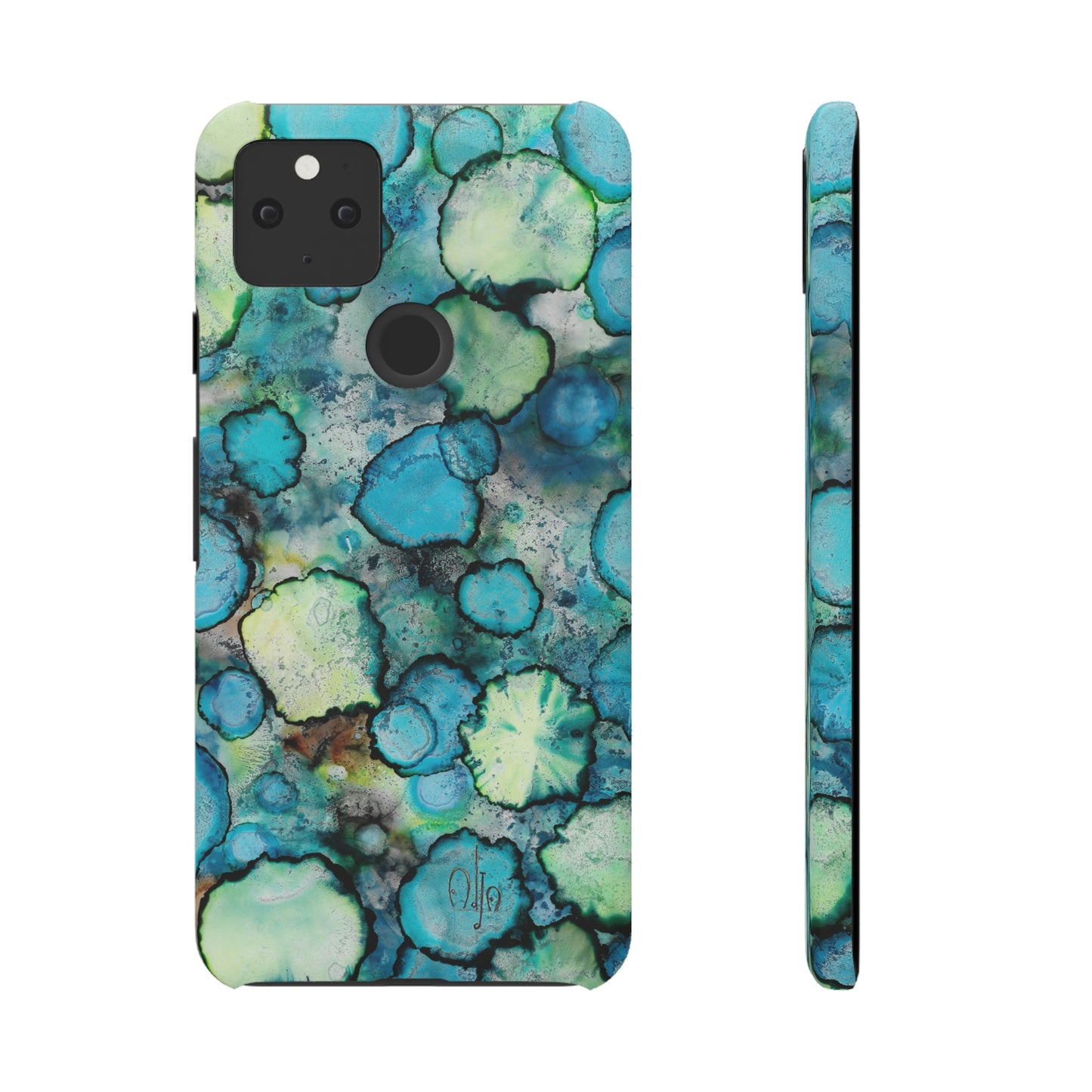 iPhone Samsung Galaxy Pixel5G Snap Case Phone Case Blue Bubbles