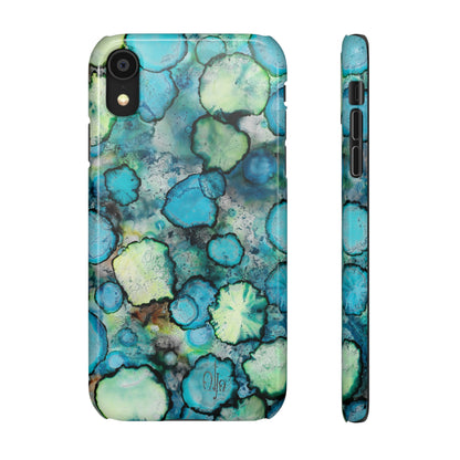 iPhone Samsung Galaxy Pixel5G Snap Case Phone Case Blue Bubbles