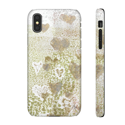 iPhone Samsung Galaxy Pixel5G Snap Case Phone Case Green Hearts