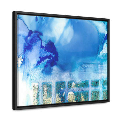 Blue Ice 7 Framed Canvas Print - Alja Design