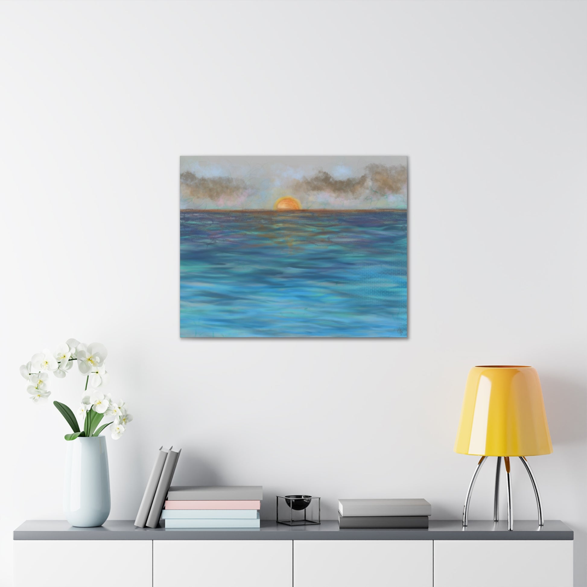 Blue Sunset Canvas Print - Alja Design