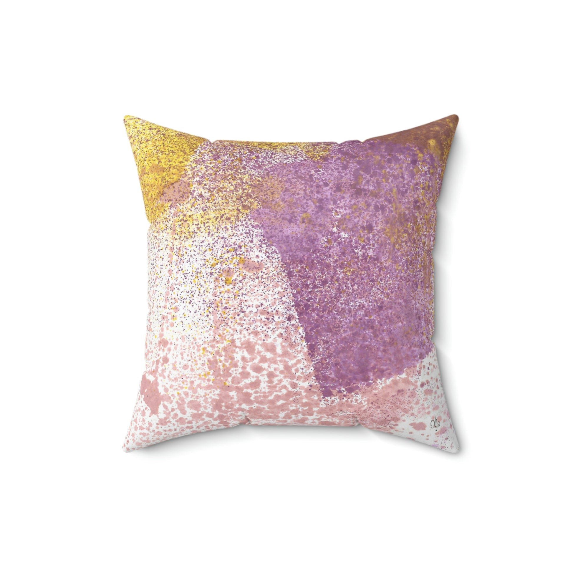 Purple Blocks Square Pillow - Alja Design