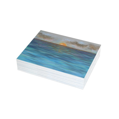 Blue Sunset Folded Greeting Card