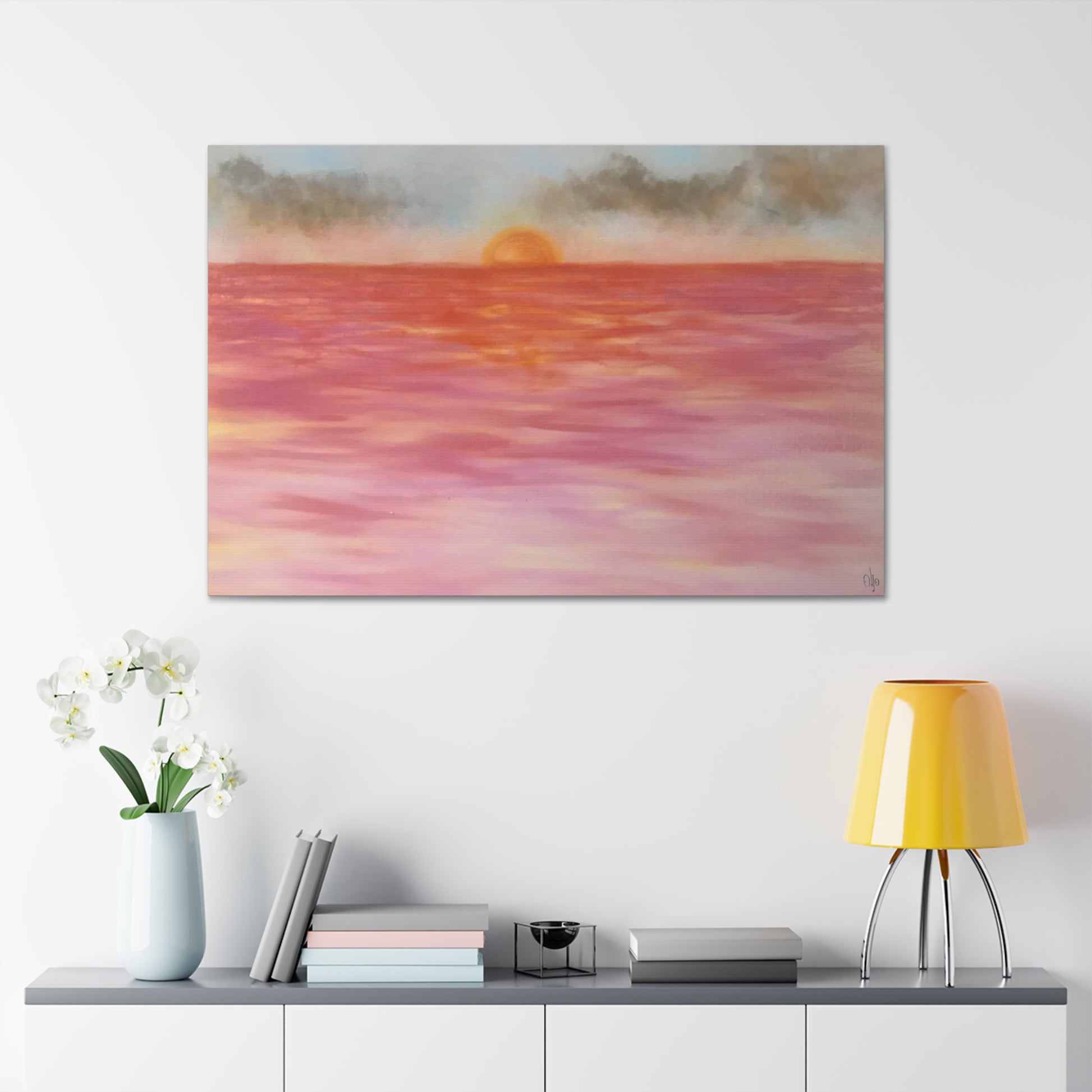 Red Sunset Canvas Print - Alja Design