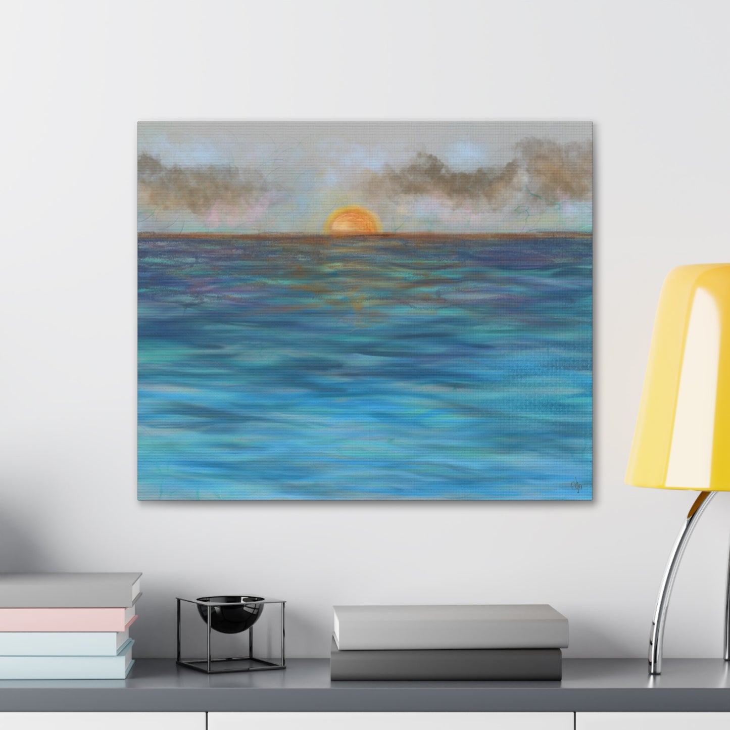 Blue Sunset Canvas Print - Alja Design