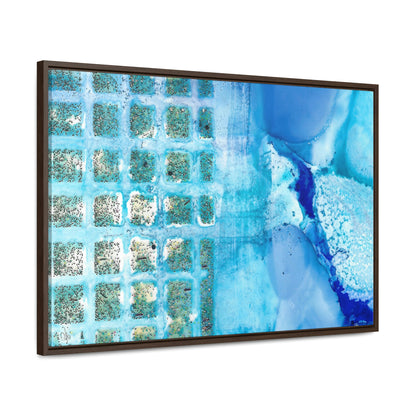 Blue Ice 14 Framed Canvas Print - Alja Design