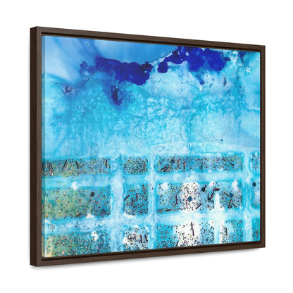 Blue Ice 8 Framed Canvas Print - Alja Design