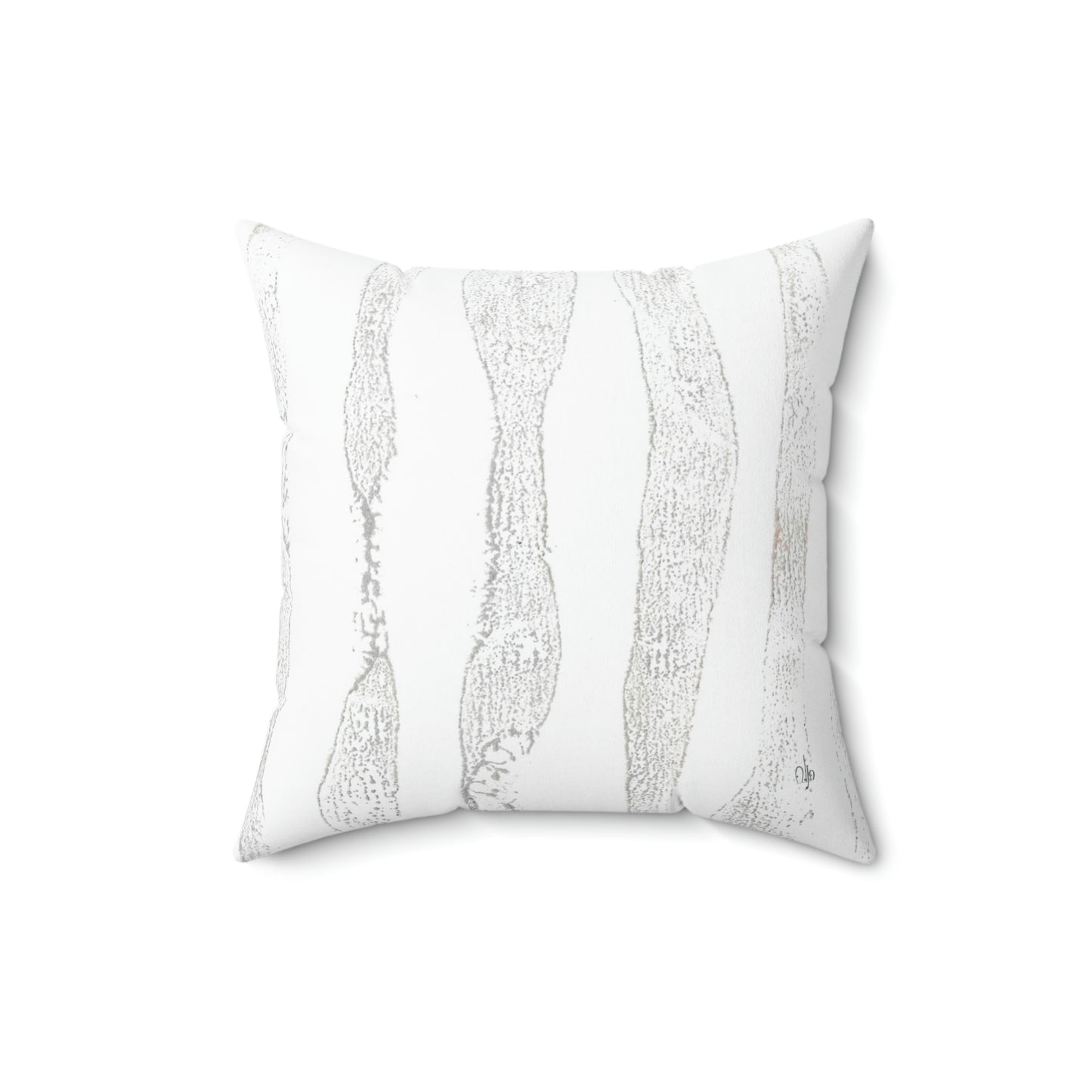Silver Stripes Square Pillow - Alja Design