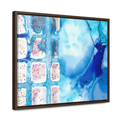 Blue Ice 10 Framed Canvas Print - Alja Design