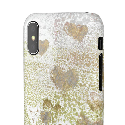 iPhone Samsung Galaxy Pixel5G Snap Case Phone Case Green Hearts