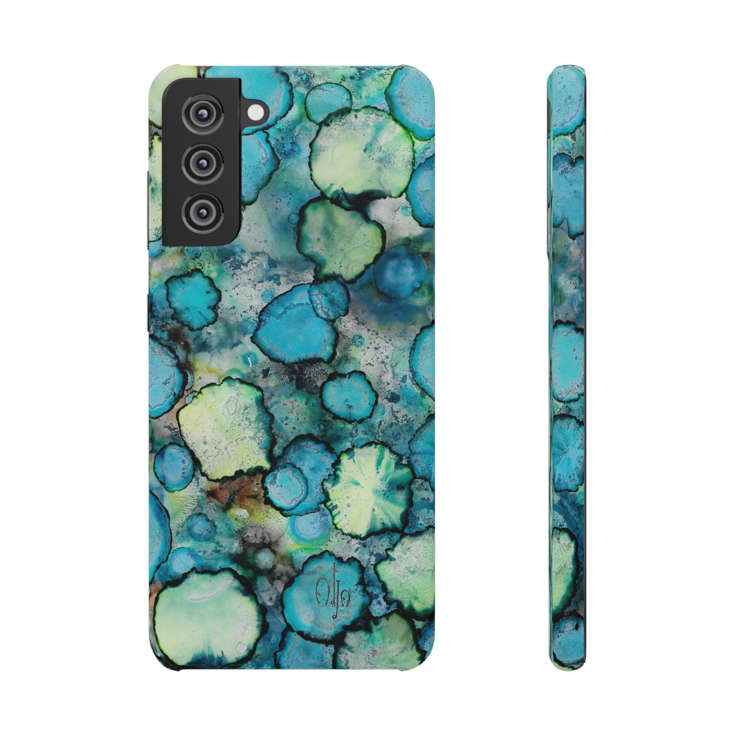 iPhone Samsung Galaxy Pixel5G Snap Case Phone Case Blue Bubbles