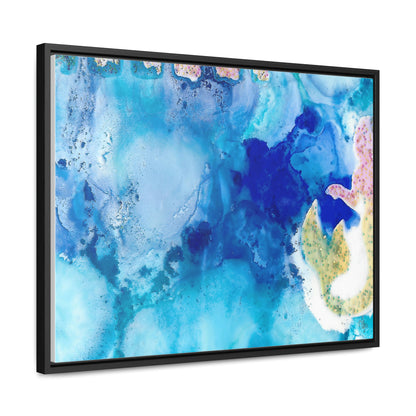 Blue Ice 3 Framed Canvas Print - Alja Design