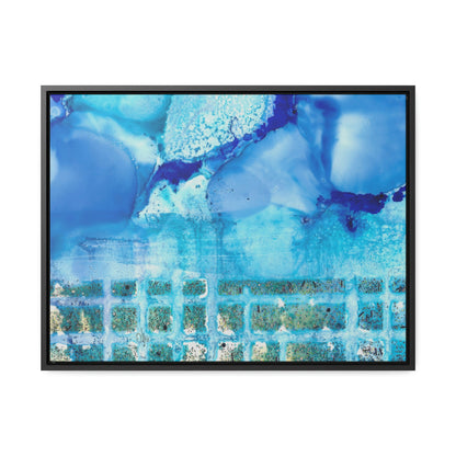 Blue Ice 1 Framed Canvas Print - Alja Design