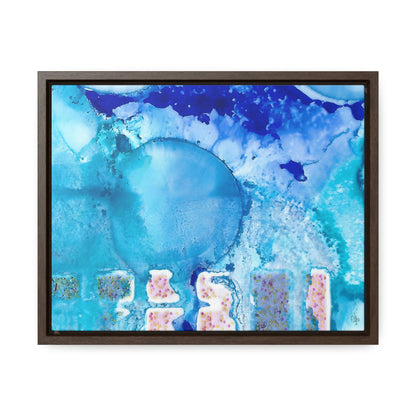 Blue Ice 9 Framed Canvas Print - Alja Design