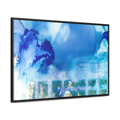 Blue Ice 7 Framed Canvas Print - Alja Design